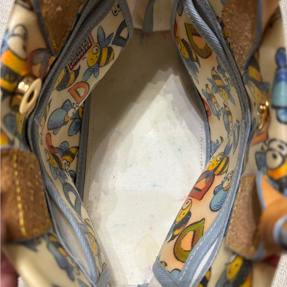 Dooney & Bourke Bee Print Satchel with Tan Handles - Picture 5 of 5